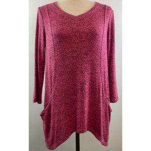 Long Popover Sweatshirt Coral S